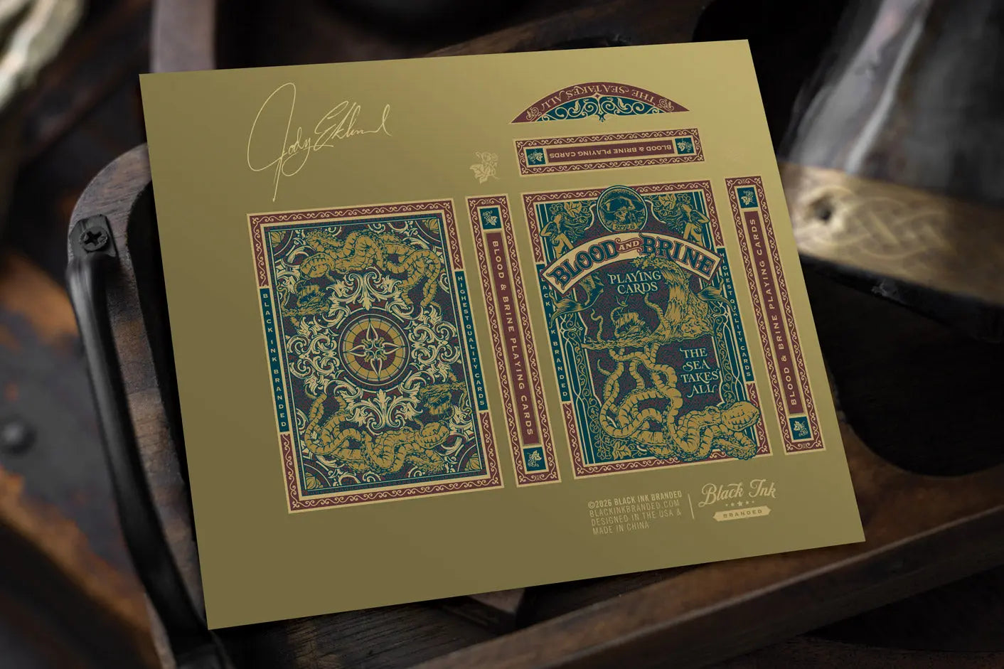 Blood and Brine Gold Gilded Edition gold uncut tuck box artwork