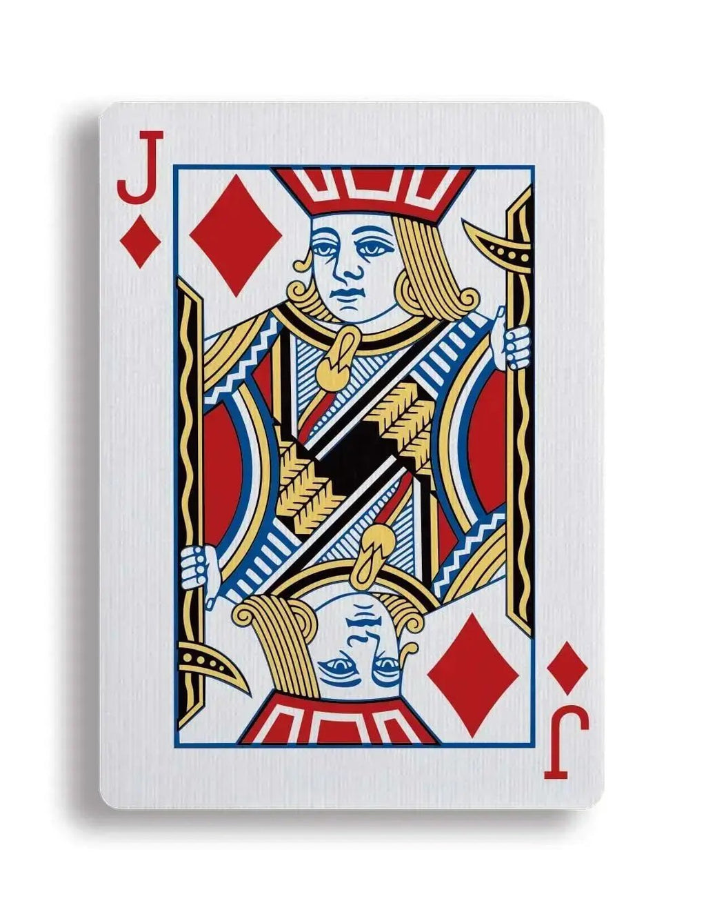 Jack of Diamonds from Apollo Blue playing cards featuring vibrant colors and intricate design