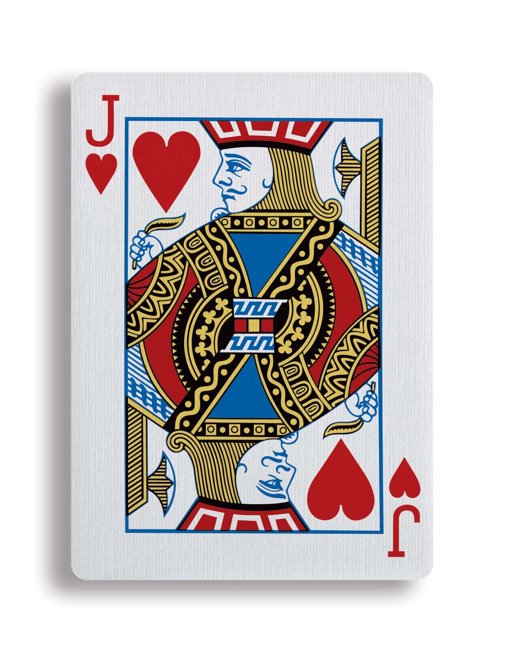 Apollo Blue playing cards featuring a vibrant Jack of Hearts design with intricate details