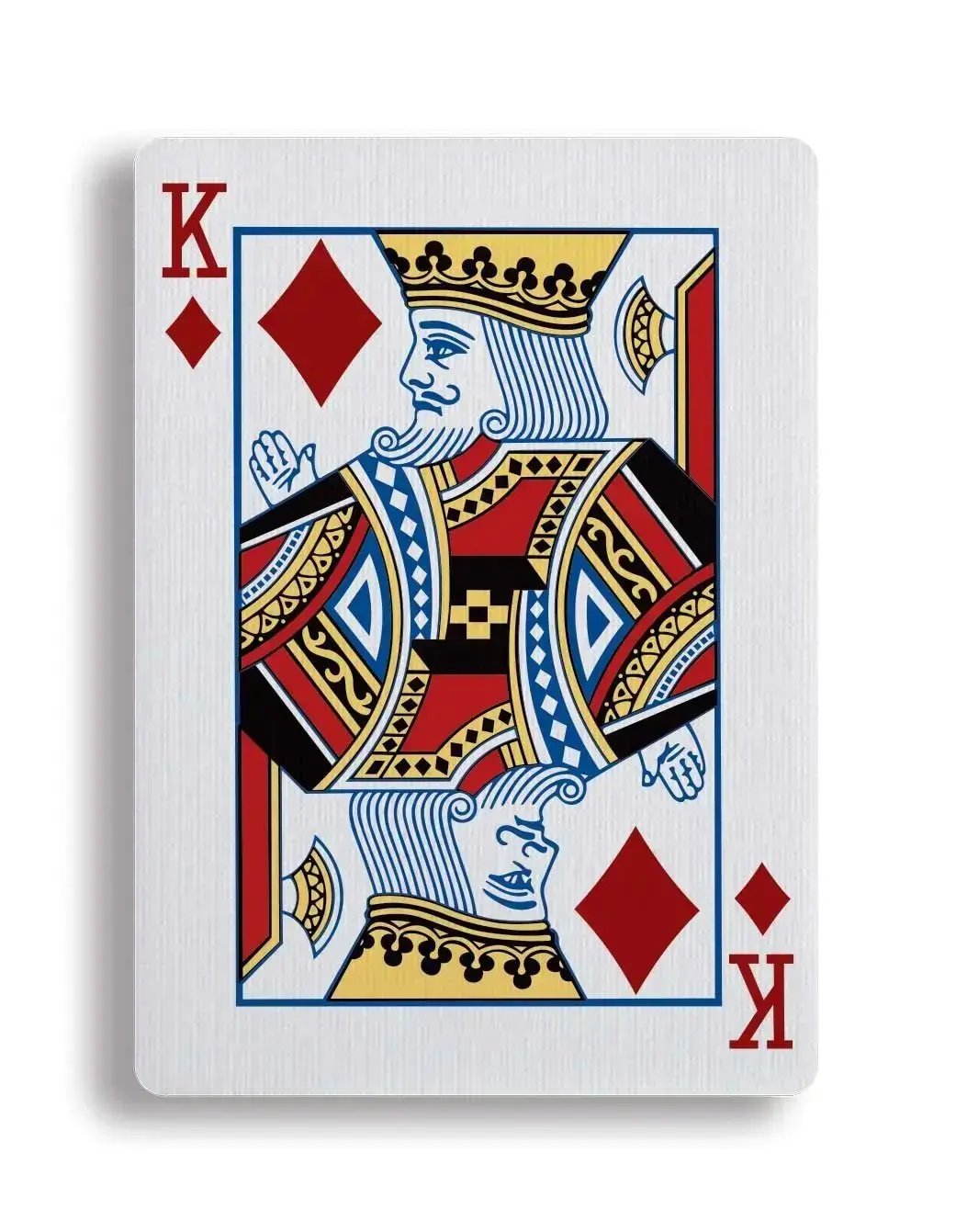 Apollo Blue playing cards featuring a vibrant King of Diamonds design with detailed artwork