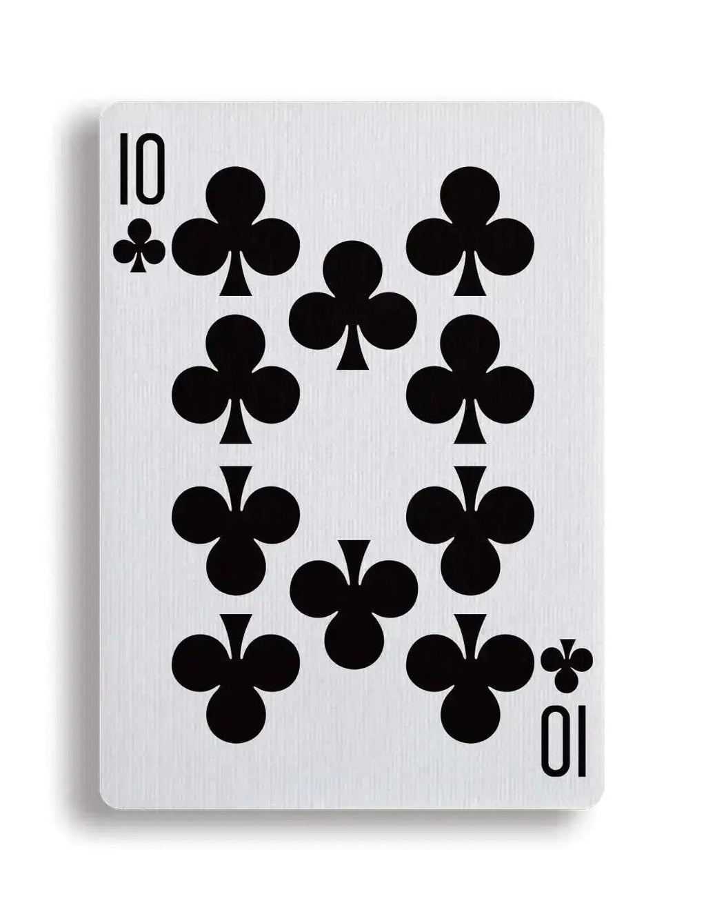 Apollo Blue playing cards featuring a classic 10 of clubs design on a sleek white background
