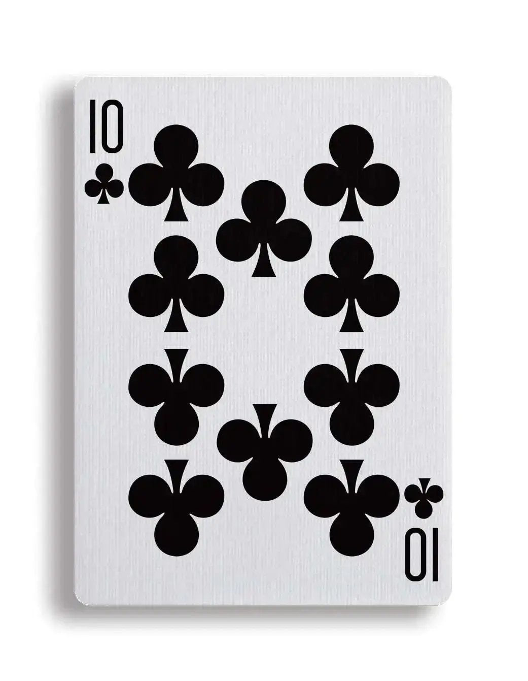 Apollo Blue playing cards featuring a classic 10 of clubs design on a sleek white background