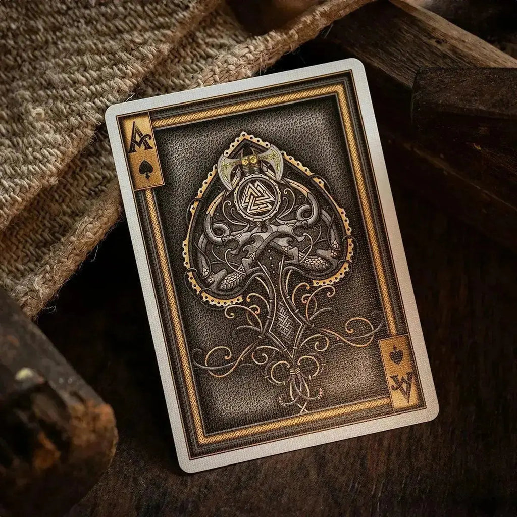 Forged Viking's Fury deck playing card with intricate design featuring a spade symbol