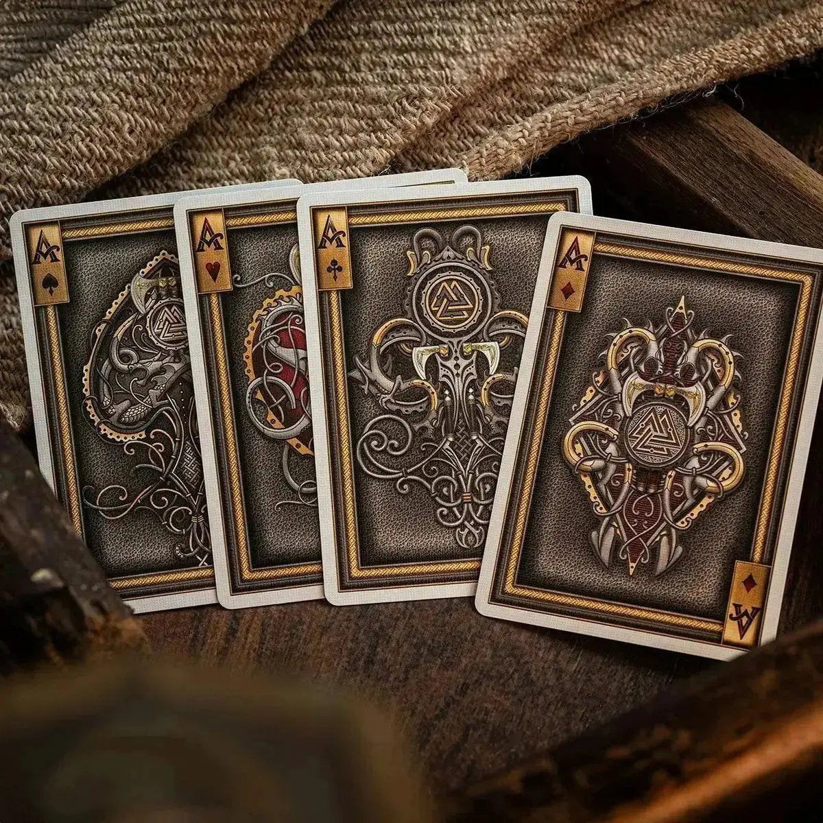 Forged Viking's Fury deck featuring ornate designs and gold accents for unique gameplay