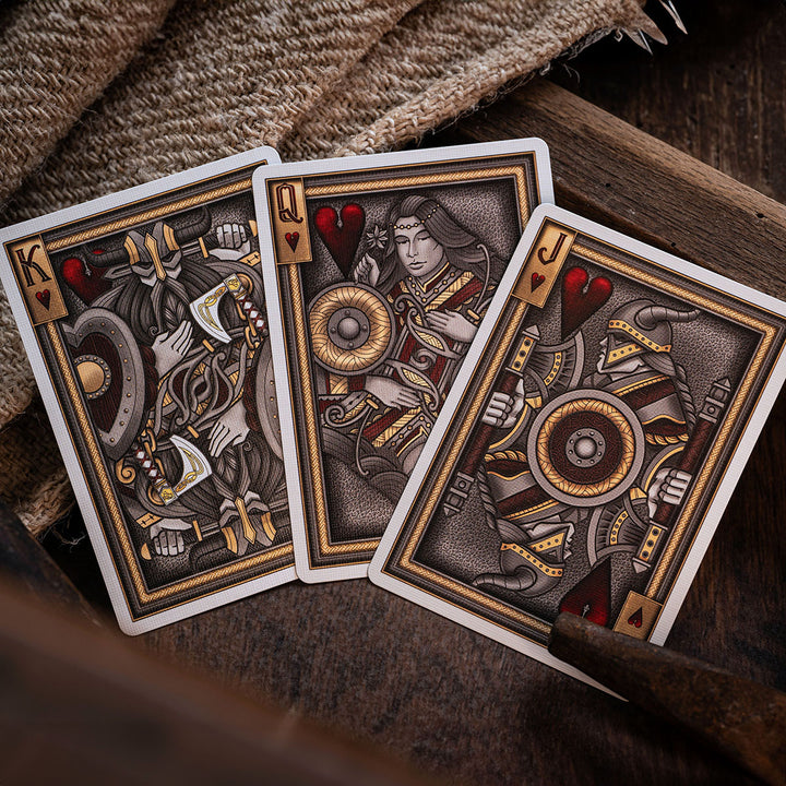 Forged Viking's Fury deck featuring King, Queen, and Jack cards with intricate designs