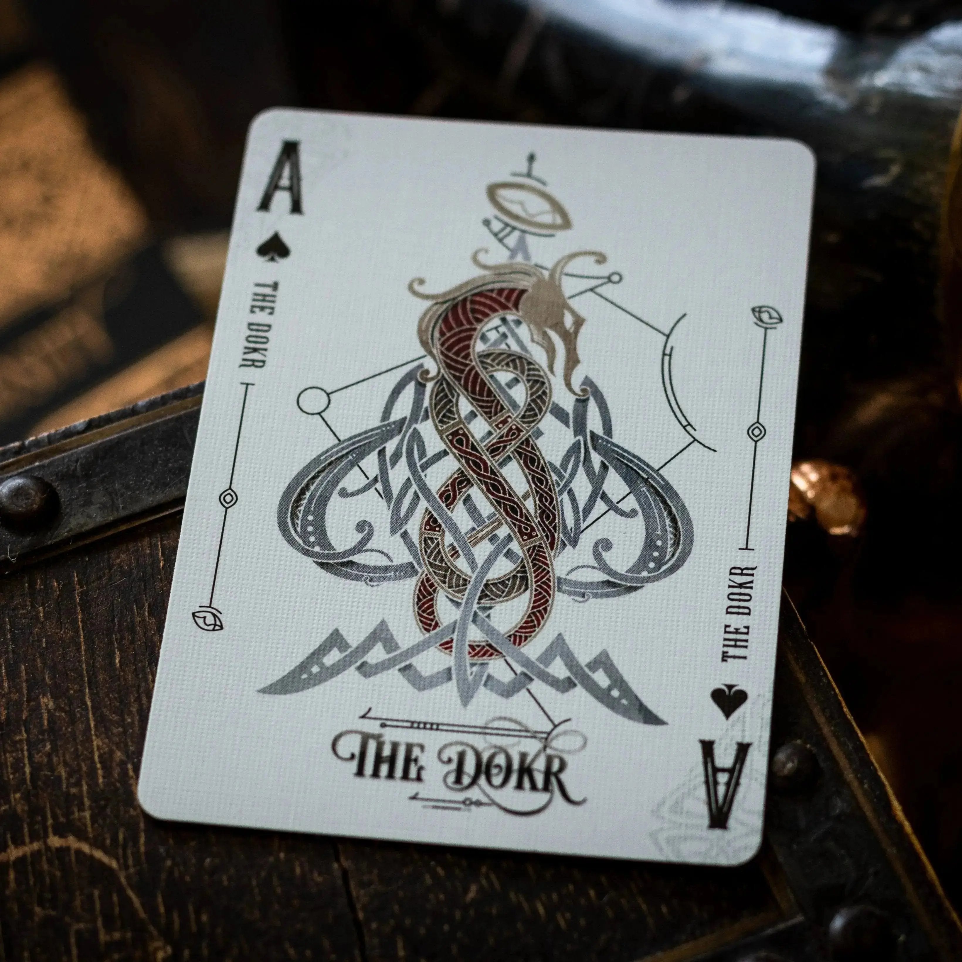 Ace of Spades from the Luminosity LUX Gilded Edition deck featuring intricate designs and elegant details