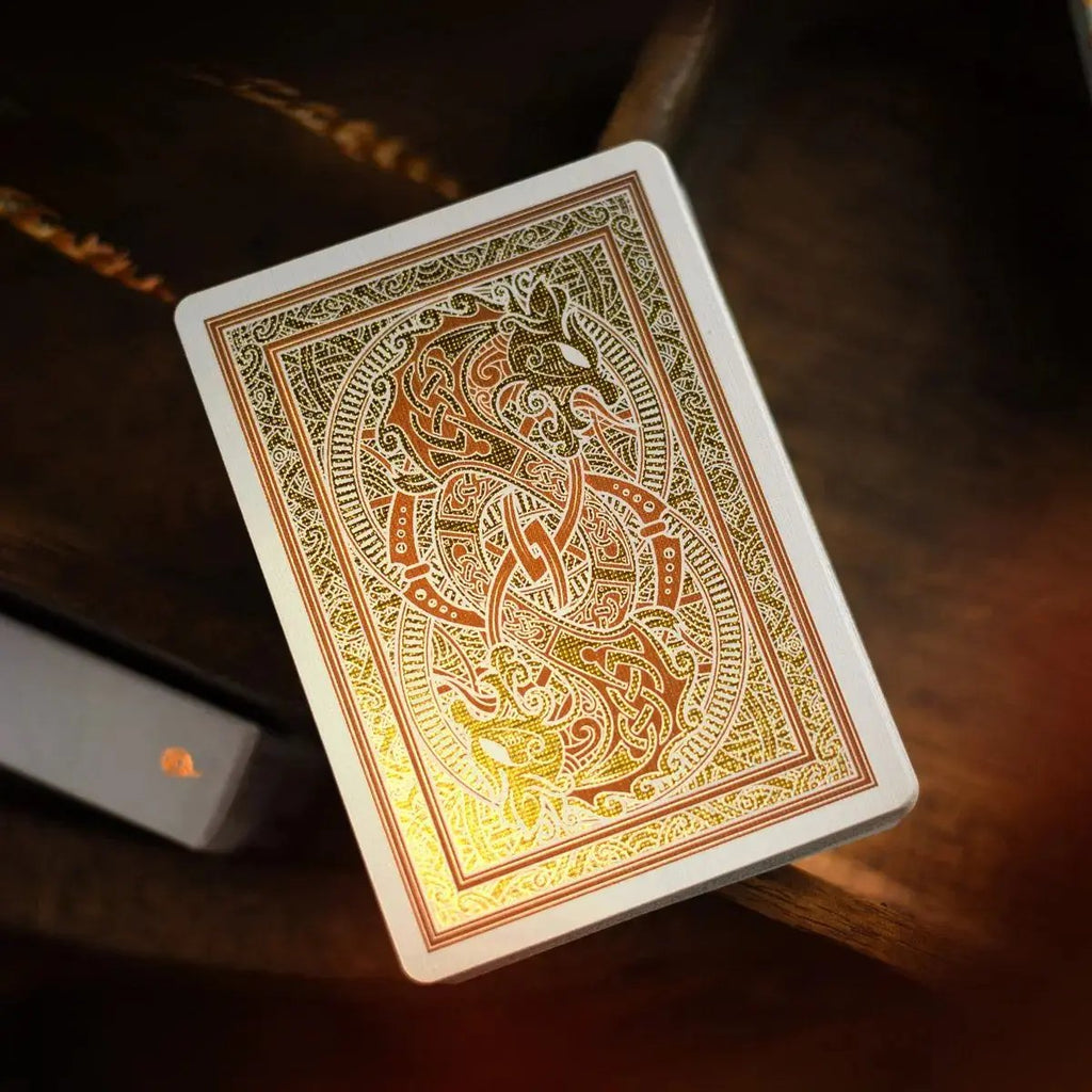 Luminosity LUX Gilded Edition deck featuring intricate gold designs on premium playing cards