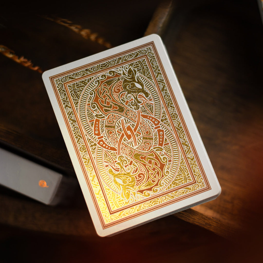 Luminosity LUX Gilded Edition deck featuring intricate gold designs on premium playing cards