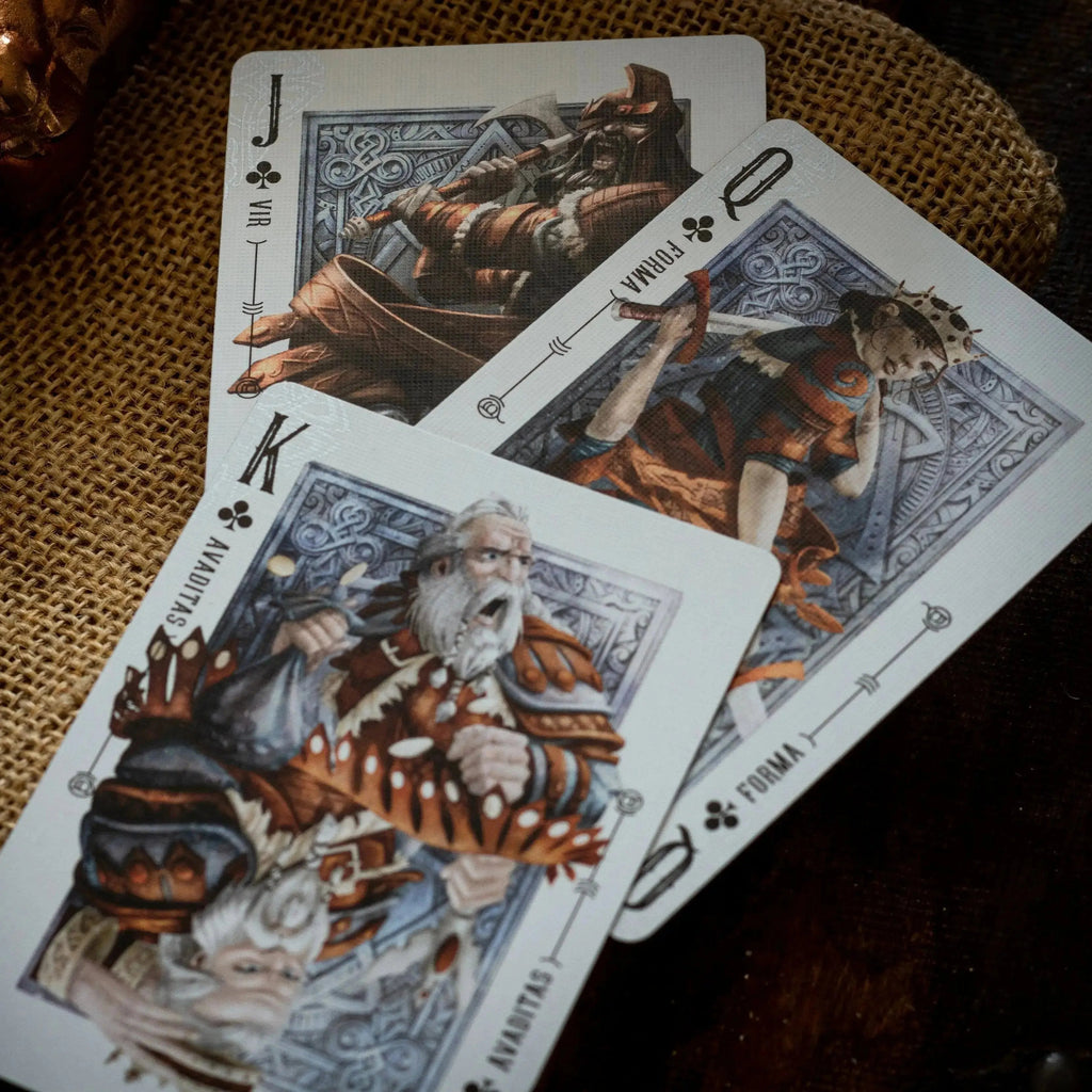 Luminosity LUX Gilded Edition deck featuring detailed illustrated face cards showcasing unique characters