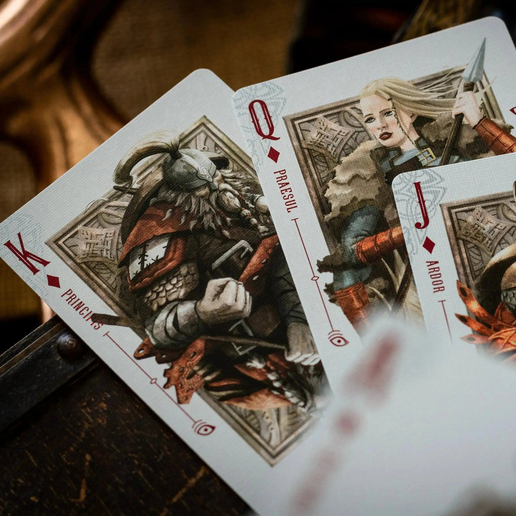 Luminosity LUX Gilded Edition deck featuring intricate character artwork on playing cards