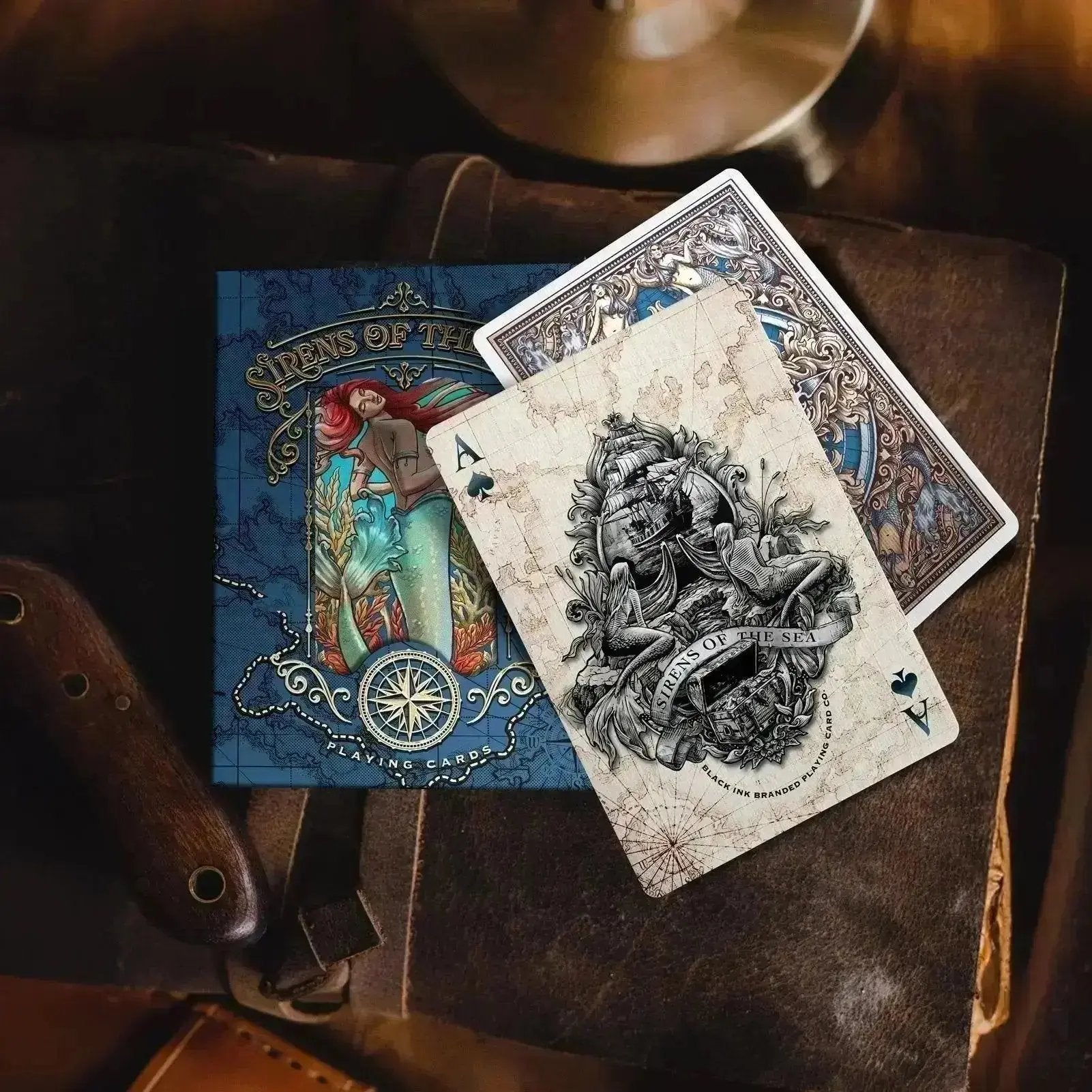 Sirens Nymphs playing cards featuring intricate designs and illustrations on classic card stock
