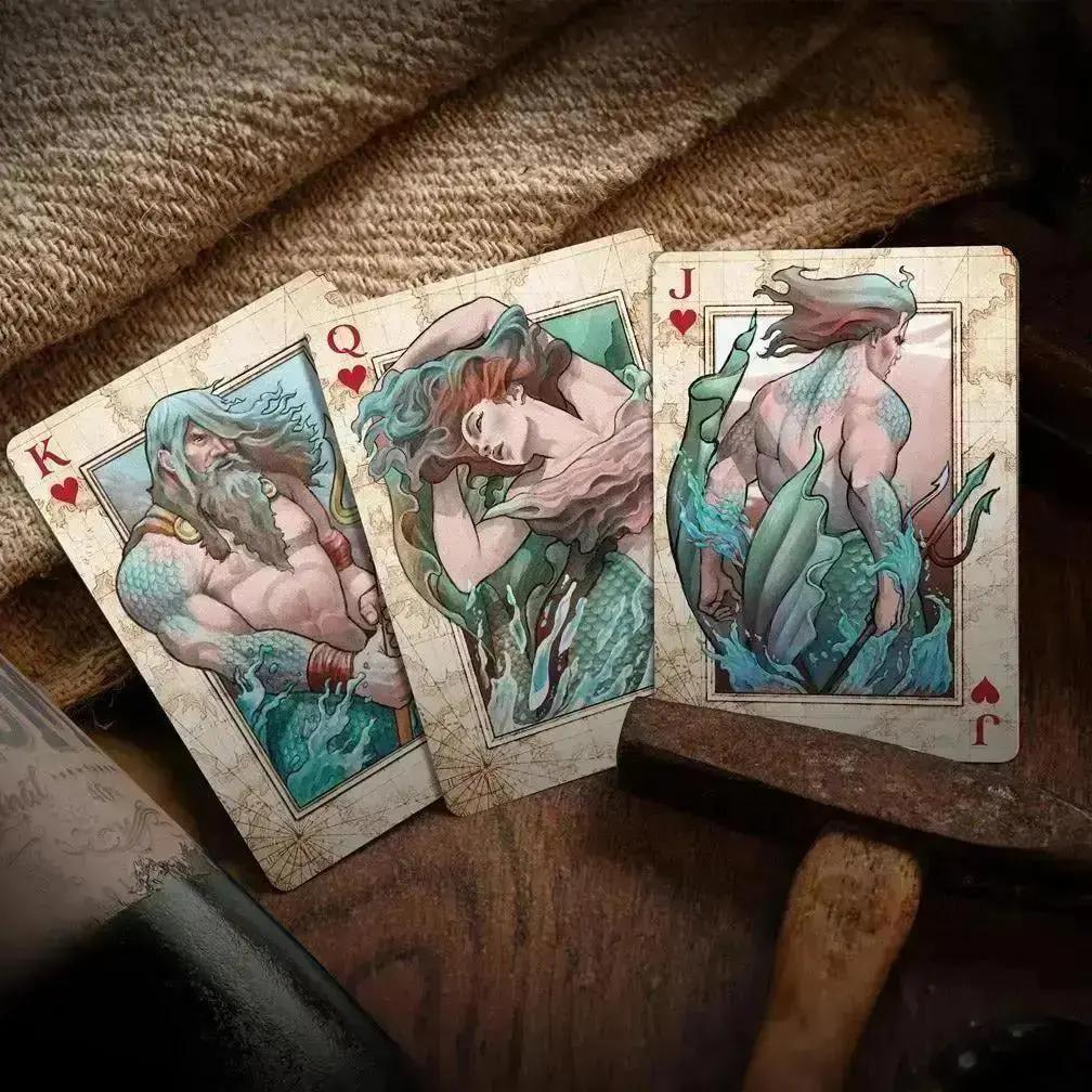 Sirens Nymphs playing cards featuring beautifully illustrated King, Queen, and Jack designs
