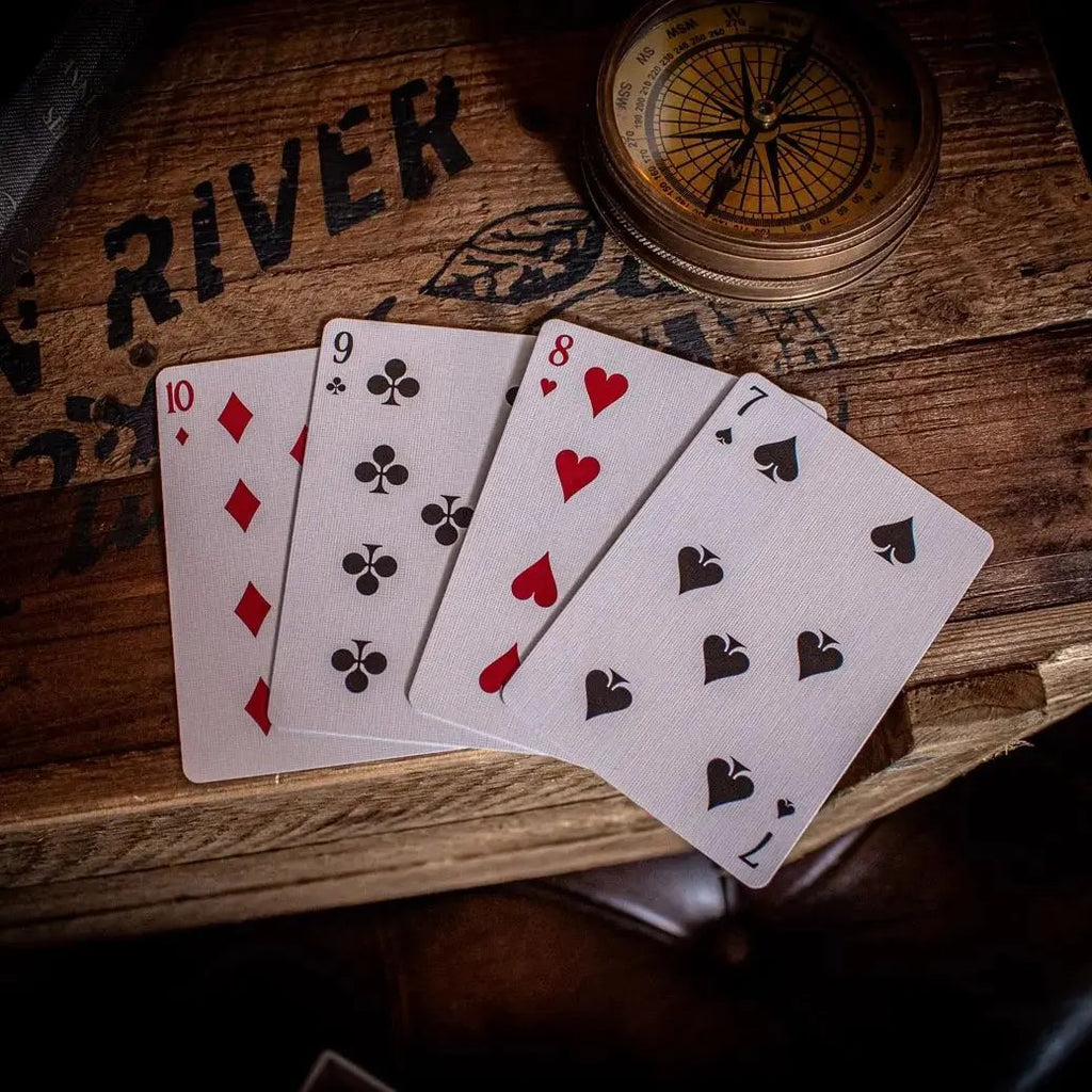 Top Aces World War II cards featuring a Royal Flush in Diamonds and Hearts design