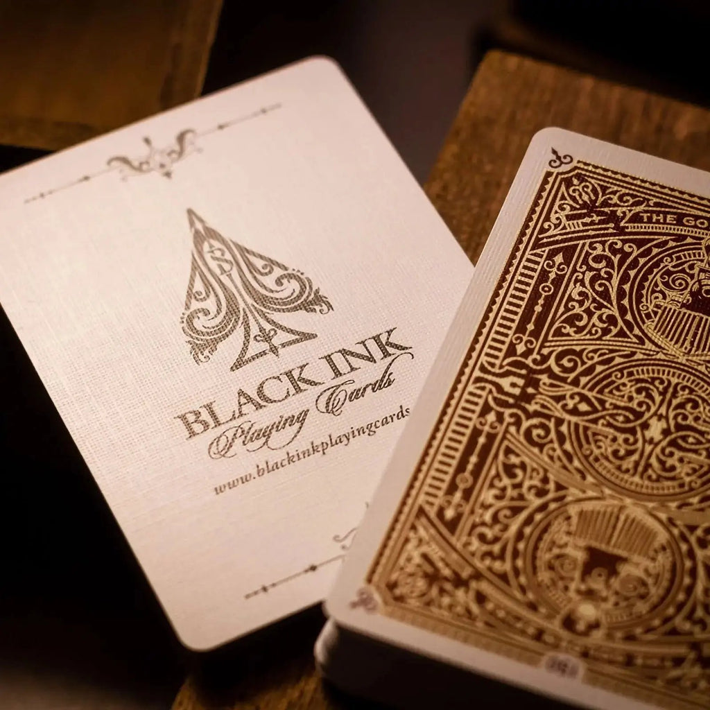Golden Spike 150th Anniversary playing cards by Black Ink Branded with intricate designs and premium finish