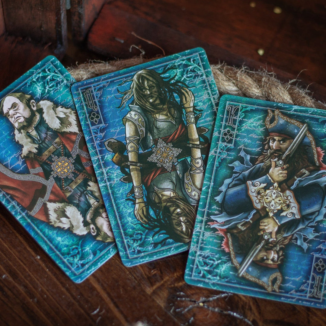 Kraken Signature playing card set featuring intricate art on face cards for unique gameplay