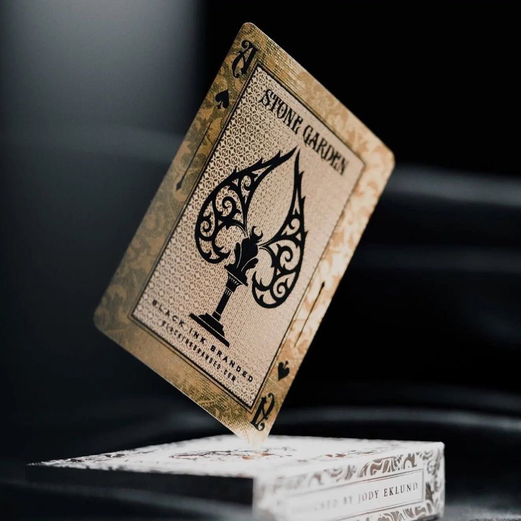 Stone Garden Second Edition playing cards by Black Ink Branded with intricate spade design