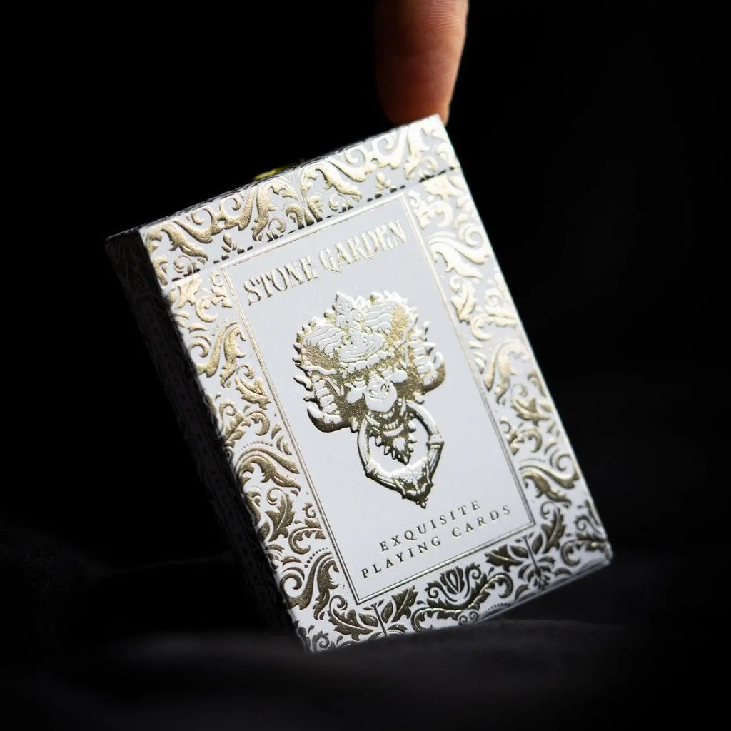 Stone Garden Second Edition playing cards featuring an ornate design and intricate details